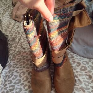 Muk Luks Plaid Faux Suede Boots